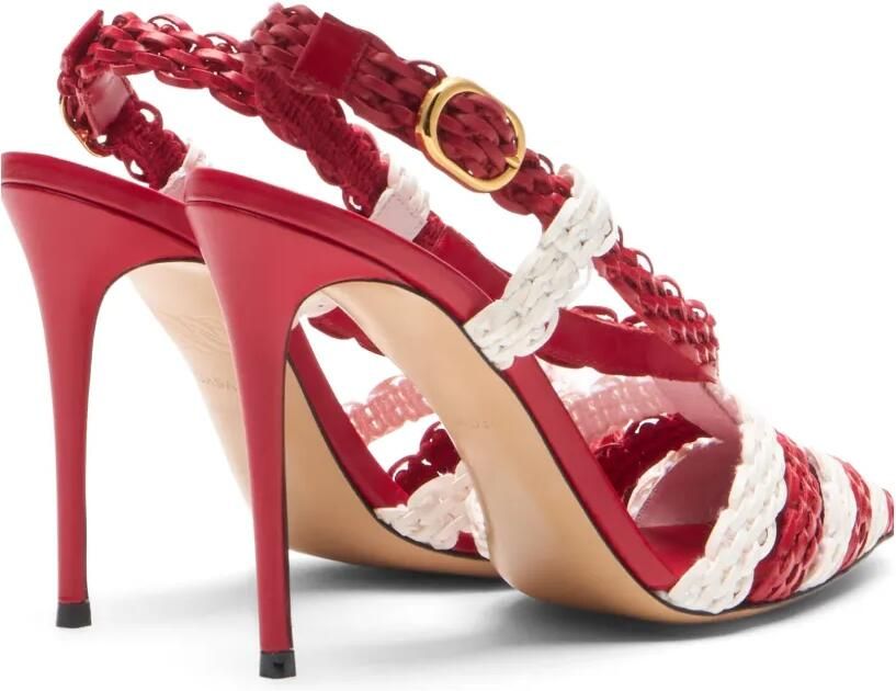 Casadei Julia Avenida Enriquez geweven pumps Rood - Foto 4