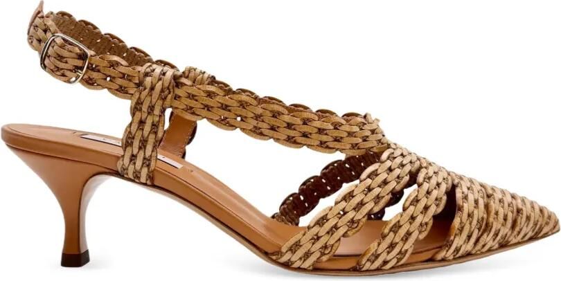 Casadei Julia Avenida geweven sandalen Beige