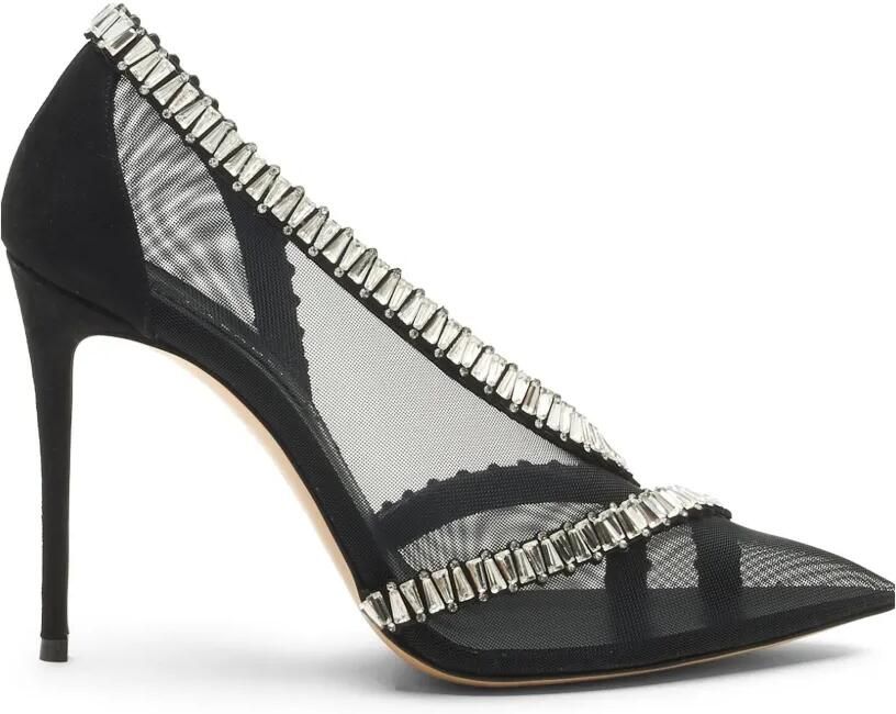 Casadei Julia Heaven mesh pumps verfraaid met stras Zwart