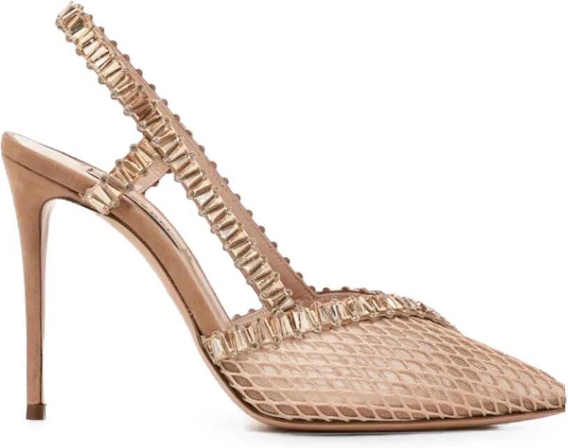 Casadei Julia Heaven slingback pumps verfraaid met kristallen Beige