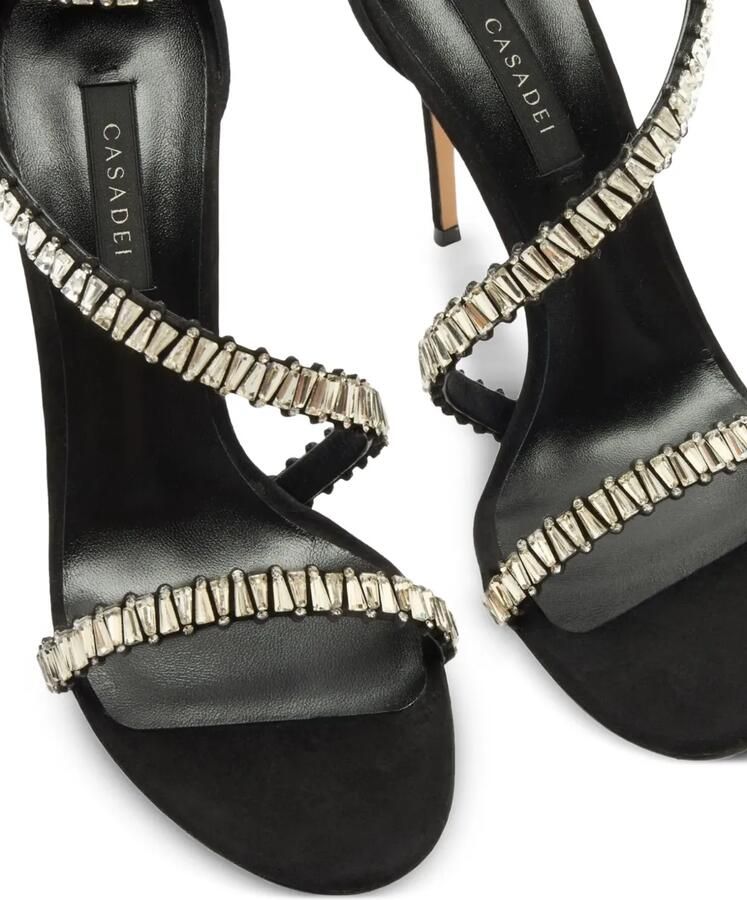 Casadei Julia Heaven wikkelsandalen verfraaid met kristallen Zwart - Foto 3