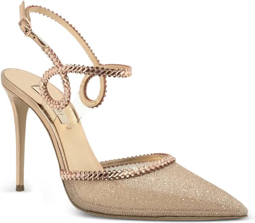 Casadei Julia Josephine pumps verfraaid met kristallen en glitter Beige