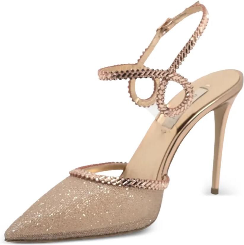 Casadei Julia Josephine pumps verfraaid met kristallen en glitter Beige - Foto 2