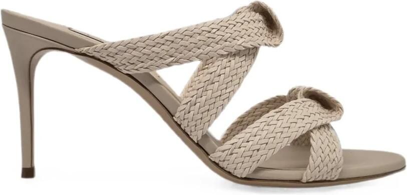 Casadei Julia Mariposa geweven sandalen Beige