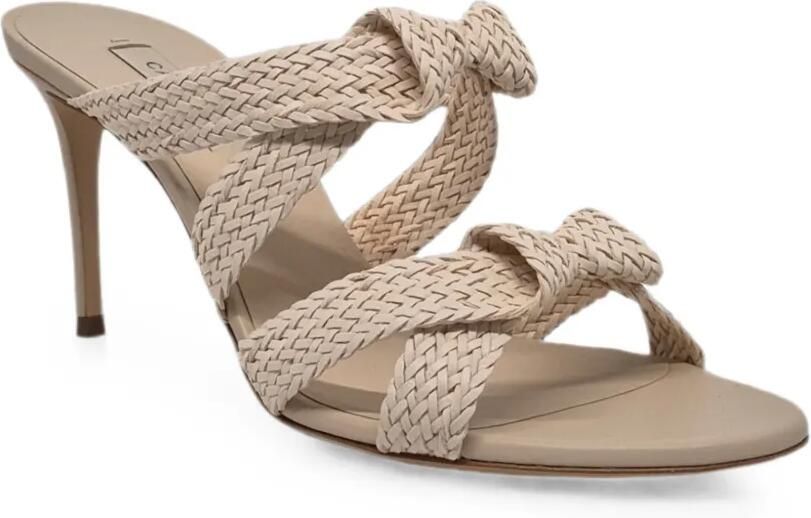 Casadei Julia Mariposa geweven sandalen Beige - Foto 5