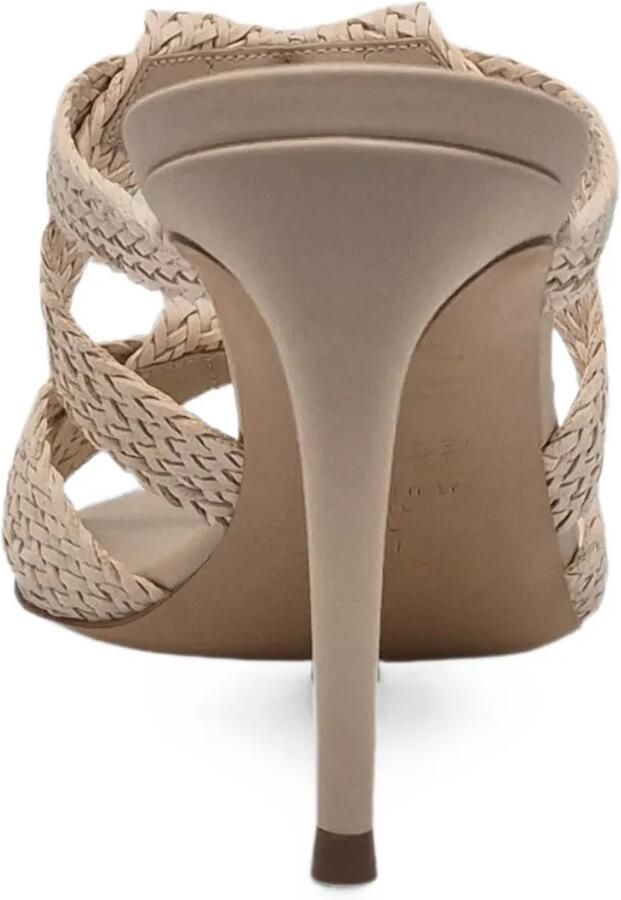 Casadei Julia Mariposa geweven sandalen Beige - Foto 2