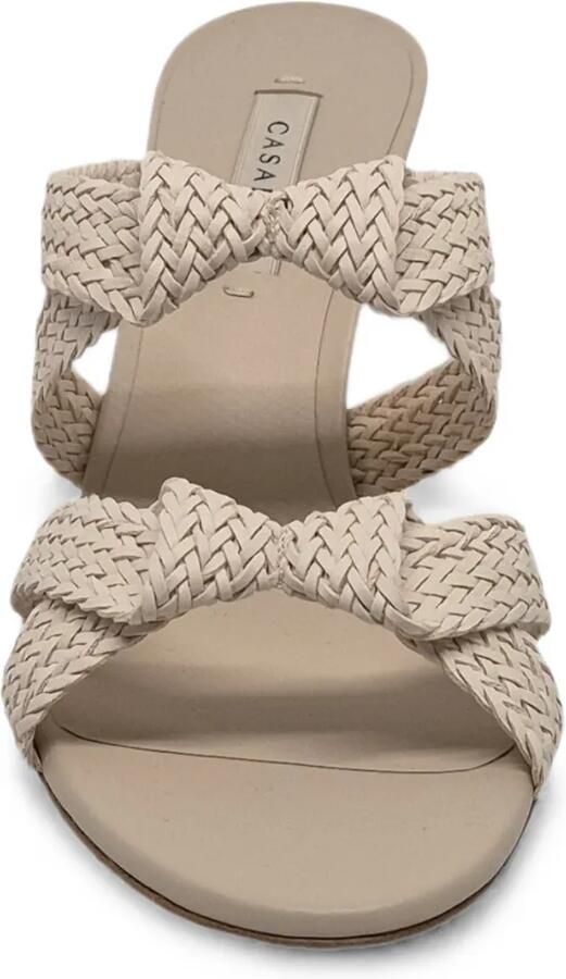 Casadei Julia Mariposa geweven sandalen Beige - Foto 4