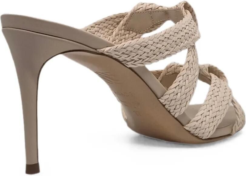 Casadei Julia Mariposa geweven sandalen Beige - Foto 3