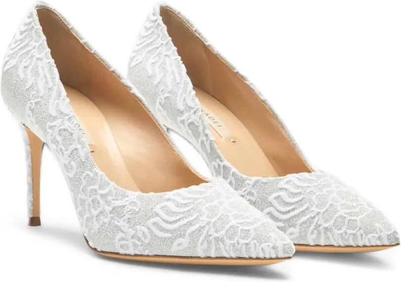 Casadei Julia Rigel pumps met bloemenprint Zilver - Foto 4