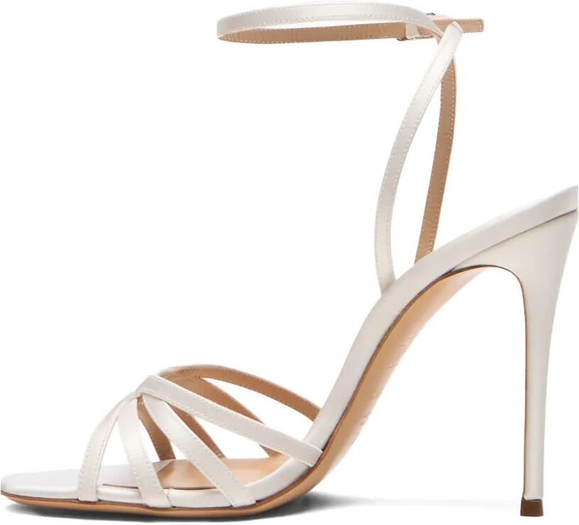 Casadei Julia satijnen sandalen Wit - Foto 4