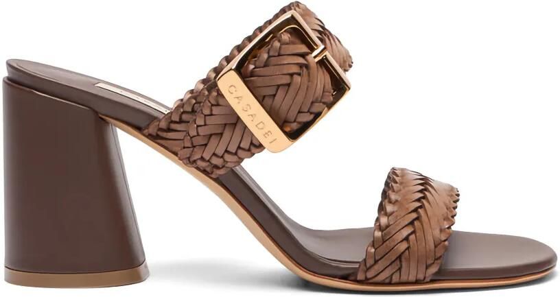 Casadei Kenya geweven sandalen verfraaid met gesp Bruin