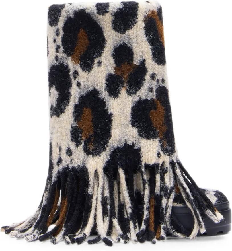 Casadei Laarzen met luipaardprint en franje Beige