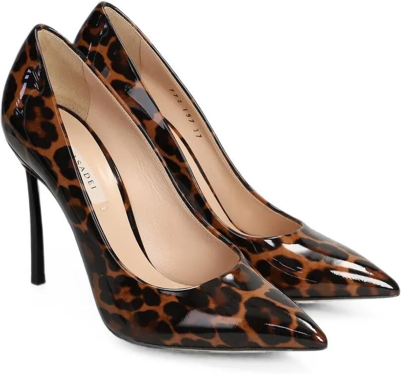 Casadei Lakleren pumps met luipaard-print Bruin - Foto 4