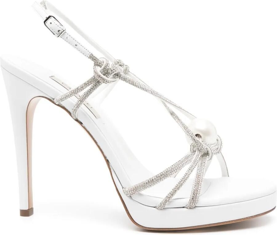 Casadei Metallic sandalen met hak Zilver