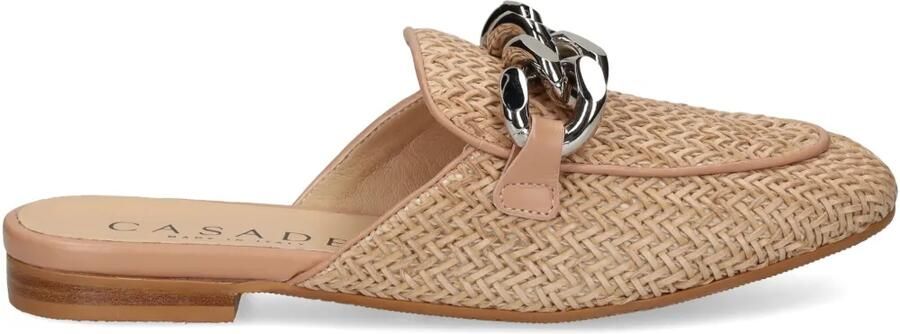 Casadei Muiltjes met kettingdetail Beige