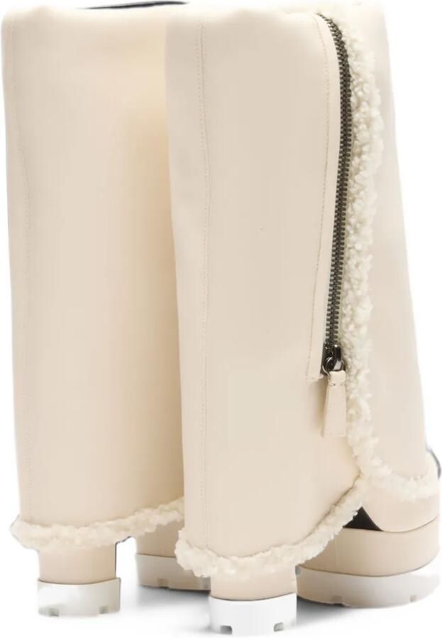 Casadei Nancy Winnipeg faux-fur trim ankle boots Beige - Foto 2