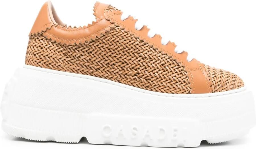 Casadei Nexus Hanoi geweven sneakers met plateauzool Bruin