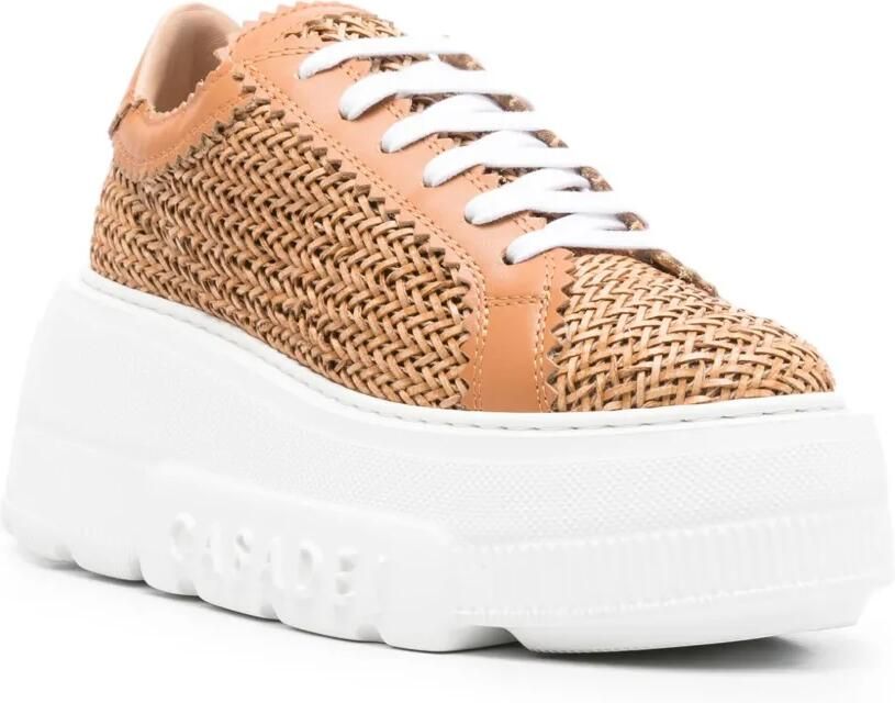 Casadei Nexus Hanoi geweven sneakers met plateauzool Bruin - Foto 2