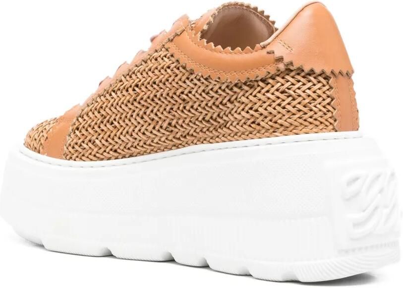 Casadei Nexus Hanoi geweven sneakers met plateauzool Bruin - Foto 3