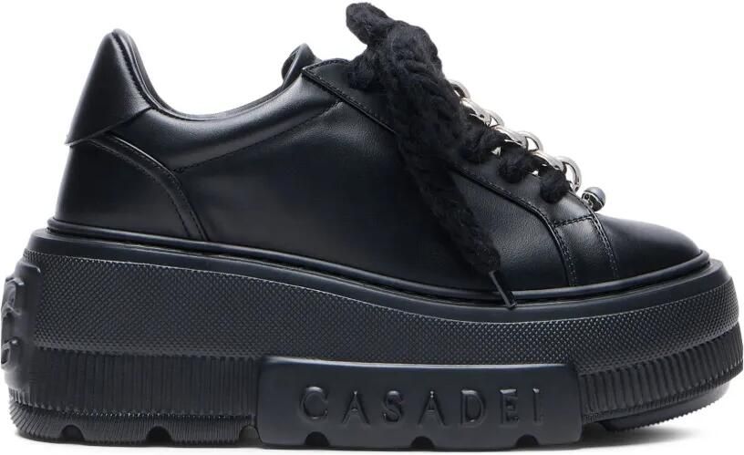 Casadei Nexus Peak leren sneakers met kettingdetail Zwart