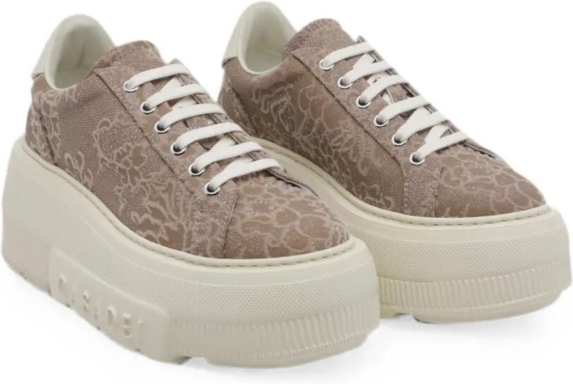 Casadei Nexus Rigel sneakers met kanten effect Bruin - Foto 4