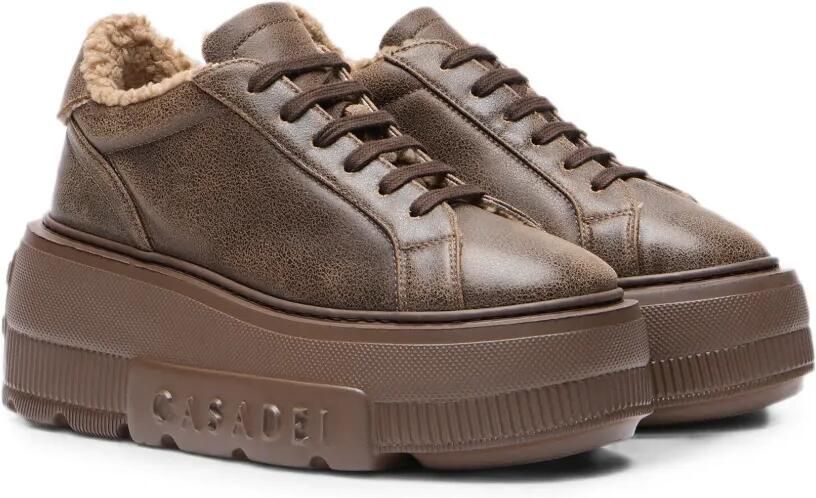 Casadei Nexus sneakers met gebarsten effect Bruin