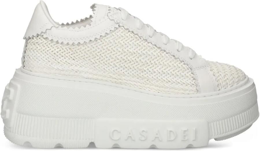 Casadei Nexus sneakers met plateauzool en textuur Wit
