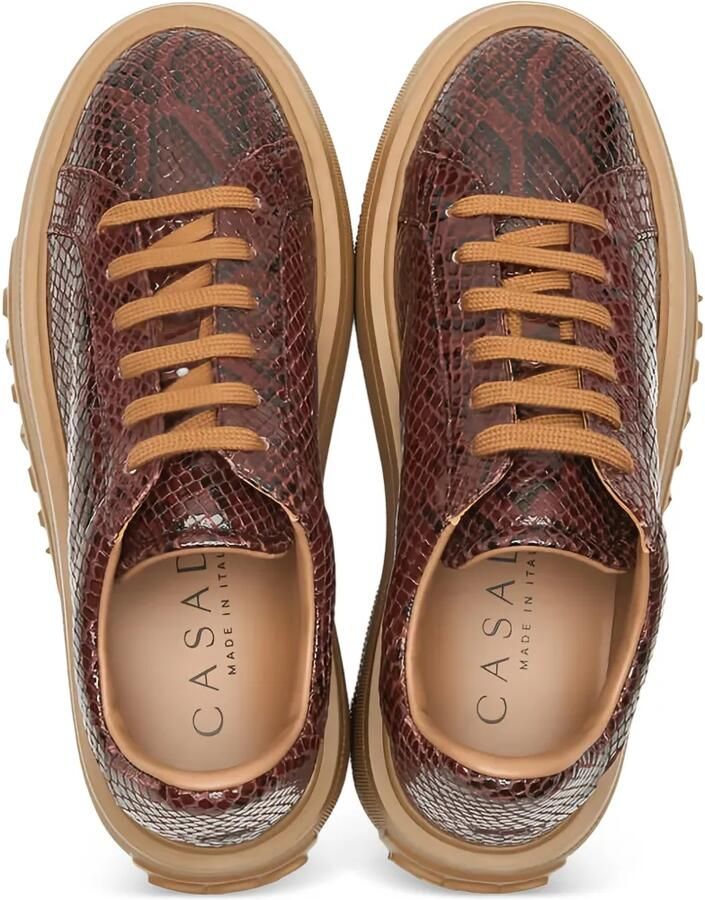 Casadei Nexus sneakers met python-effect Bruin - Foto 2