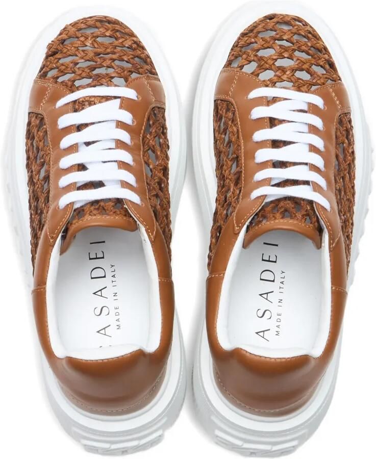 Casadei Nexus Versilia geweven sneakers met plateauzool Bruin - Foto 2