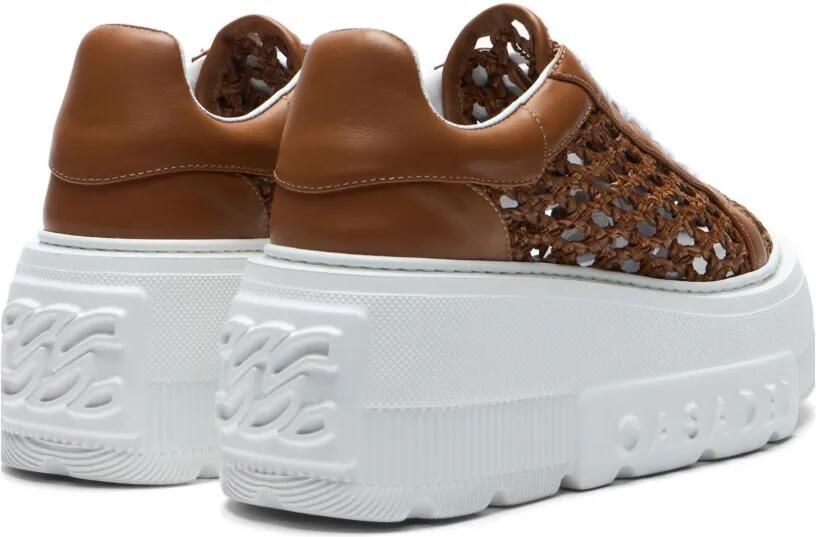 Casadei Nexus Versilia geweven sneakers met plateauzool Bruin - Foto 4