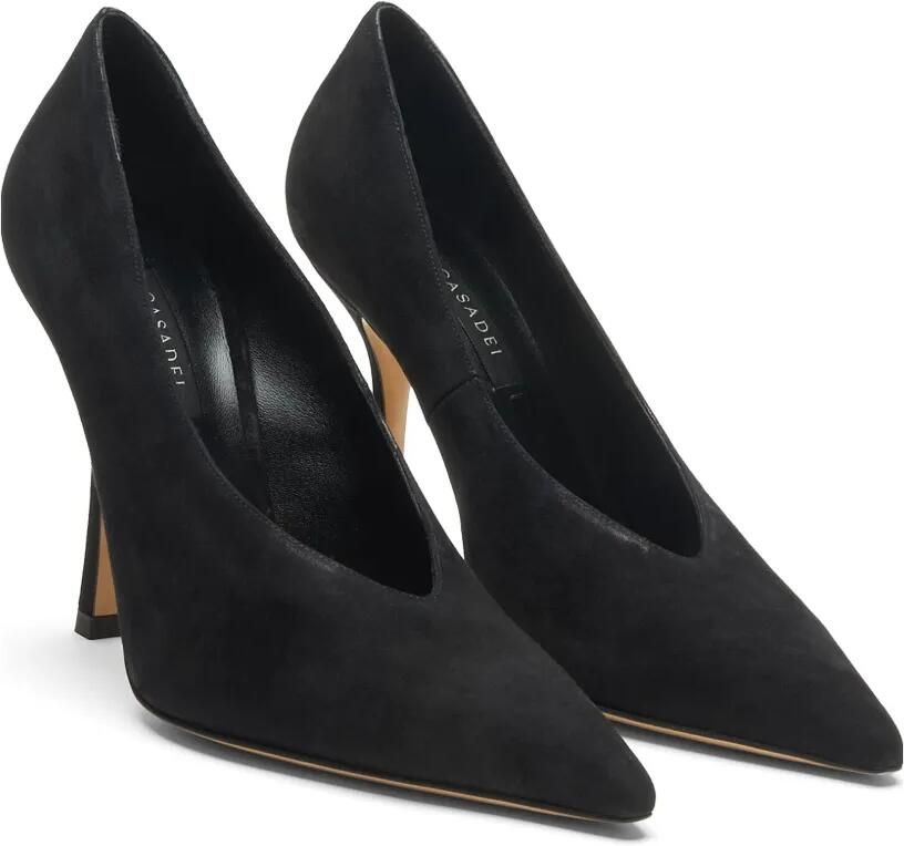 Casadei Nina asymmetrische suède pumps Zwart - Foto 2