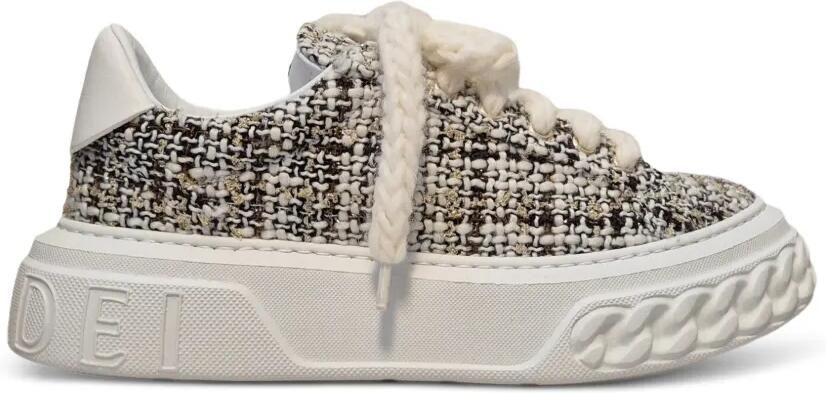 Casadei Off Road sneakers met chunky zool en tweed-effect Wit