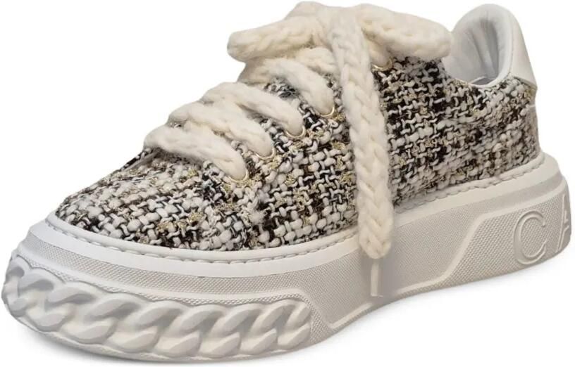 Casadei Off Road sneakers met chunky zool en tweed-effect Wit - Foto 2