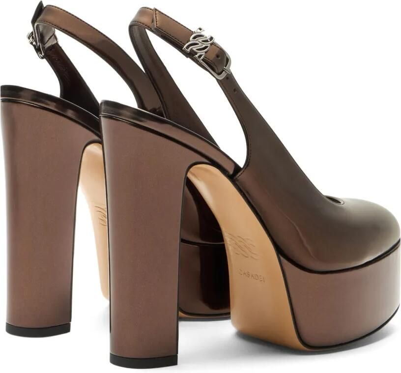 Casadei Patty Interstellar slingback pumps met plateauzool Bruin - Foto 3