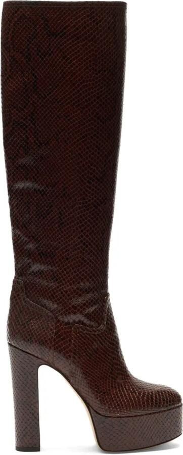 Casadei Patty laarzen met python-print Bruin