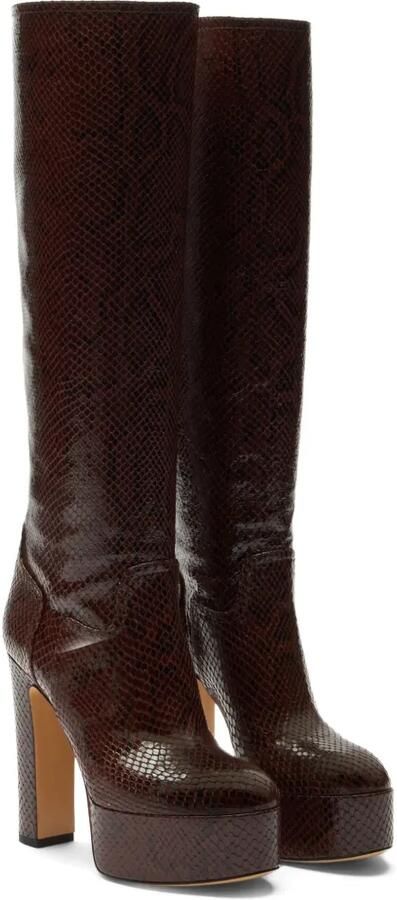 Casadei Patty laarzen met python-print Bruin - Foto 2