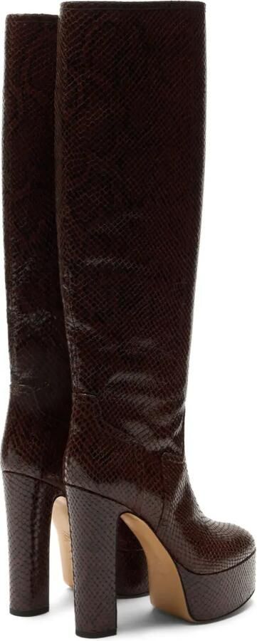Casadei Patty laarzen met python-print Bruin - Foto 4