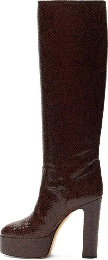 Casadei Patty laarzen met python-print Bruin - Foto 3