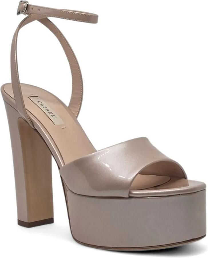 Casadei Patty sandalen met plateauzool en gelakte afwerking Beige - Foto 2