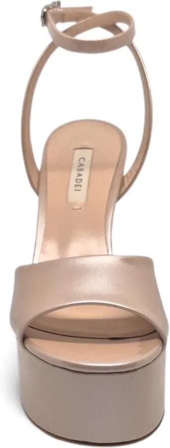 Casadei Patty sandalen met plateauzool en gelakte afwerking Beige - Foto 4