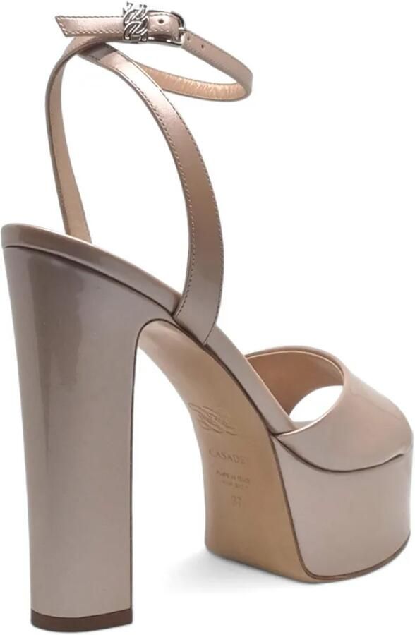 Casadei Patty sandalen met plateauzool en gelakte afwerking Beige - Foto 3