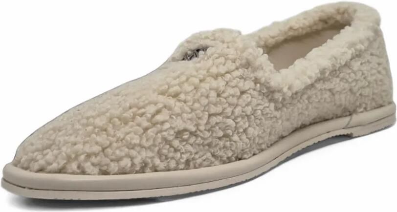 Casadei Peak loafers met lammy textuur en logo-plakkaat Beige - Foto 4