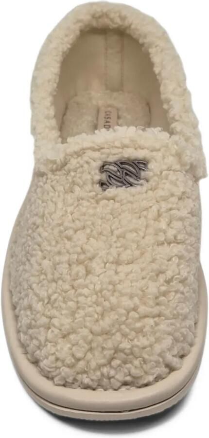 Casadei Peak loafers met lammy textuur en logo-plakkaat Beige - Foto 3