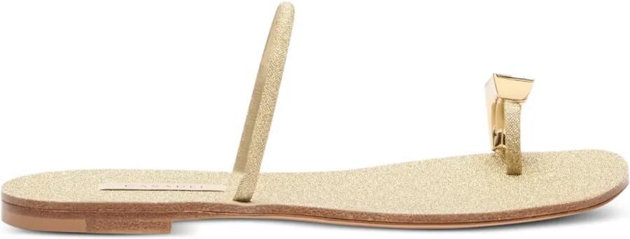 Casadei Platte sandalen verfraaid met glitters Goud