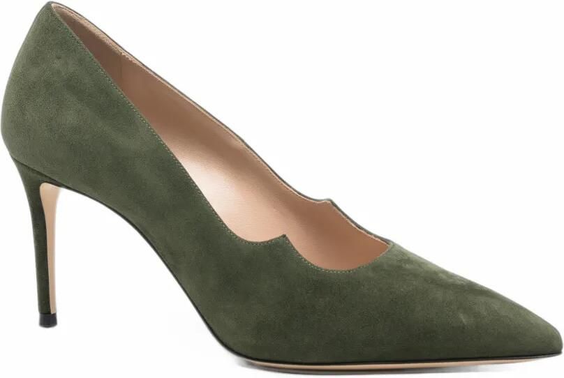 Casadei pointed-toe suede pumps Groen - Foto 3