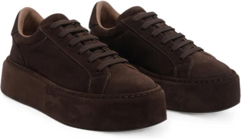 Casadei Renna suède sneakers met platform Bruin - Foto 4