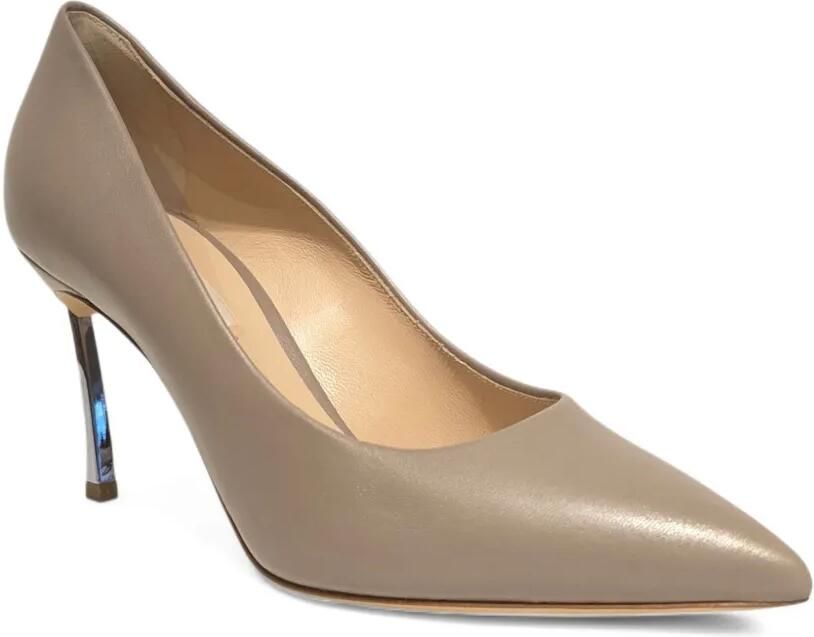 Casadei Samurai Blade 80mm pumps met metallic hak en puntige neus Beige - Foto 4