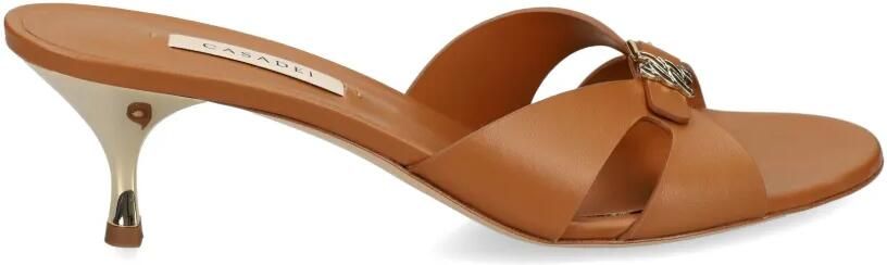 Casadei Sandalen met logoplakkaat Bruin
