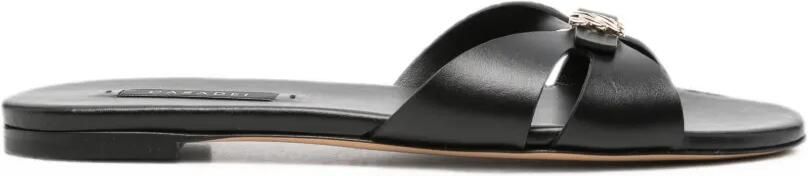 Casadei Sandalen met logoplakkaat Zwart