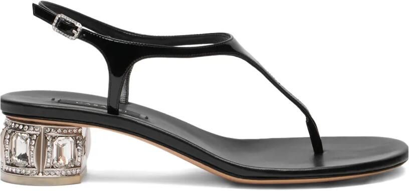 Casadei Sandalen verfraaid met juwelen Zwart